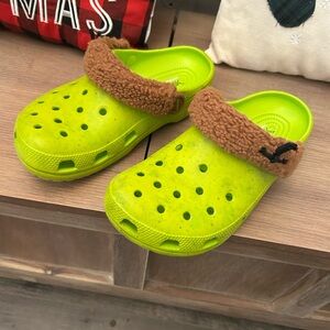 CROCS SHREK Lime Green Clogs with Brown Strap women’s 9 men’s 7